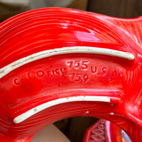 Vintage 1960s California originals 755 759 appetizer chip dip tray orange - Picture 7 of 11